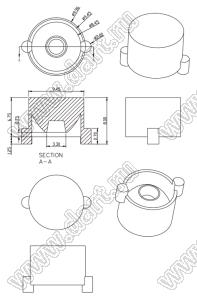 ILENS534-S10-15-NH линза для светодиода; D9,96*8,00мм; 15°; PMMA