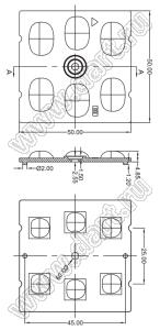 ILENS286-R5050-TYPE3M-6H1-NH линза для светодиода; 50*50мм; TYPE3-M; PC