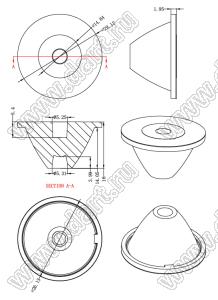 ILENS762-S29-M4-NH линза для светодиода; D29,12*16,00мм; 4°; PMMA