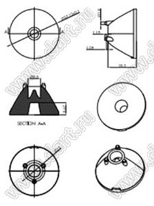 ILENS850-S35-M03-H850M линза для светодиода; D35,12*22,40мм; 3°; PMMA