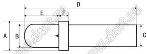 BLYLY3-13,5 1,3; A=4,1мм; B=3мм; C=2,9мм; D=13,5мм; E=4мм; поликарбонат; прозрачный