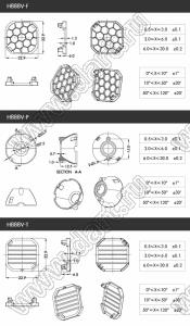 ILENS888-S23-1060-H линза для светодиода; D23,9*12,5мм; 10*60°; PMMA