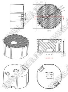 ILENS562-S23-PG25-H-170M2 линза для светодиода; D23,20*12,32мм; Asymmetry 25°; PMMA