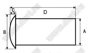 BLYLT3-3 световод; A=2,8мм; B=3мм; C=0,8мм; D=3мм; E=2,8мм; поликарбонат; прозрачный