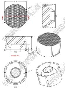 ILENS724-S23-B60-NH линза для светодиода; D23,2*13,92мм; 60°; PC