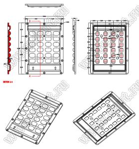 ILENS224-R135100-T2M-24H1-NH-S линза для светодиода; 134,98*99,98*7,66мм; T2M; PC