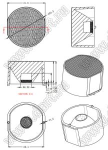 ILENS724-S23-B30-NH линза для светодиода; D23,2*13,92мм; BcamAngle(FWHM): 30°; PC