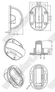 ILENS586-S5540-M03180-NH линза для светодиода; 55*40*31мм; 3*180°; PC