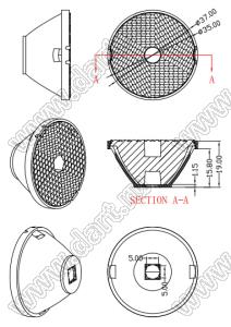 ILENS647-S35-B40-H-78M2-XML линза для светодиода; D37*19мм; 40°; PMMA