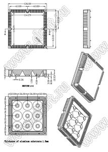 ILENS630-S136136-M03-9H1-NH-S линза для светодиода; D136,00*23,53мм; 3°; PMMA