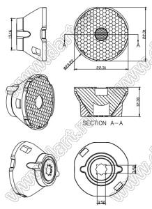 ILENS562-S23-B10-H-121M2 линза для светодиода; D23,22*12,30мм; 10°; PMMA