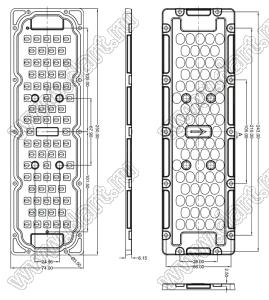 ILENS416-R25074-15080-72H1-NH-S линза для светодиода; 250,0*74,0*6,15мм; 80*150°; PC