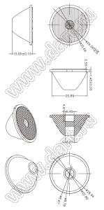 ILENS121-S35-1030-NH линза для светодиода; D29,04*15,05мм; 10*30°; PMMA