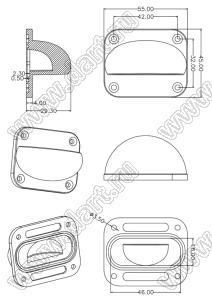 ILENS180-S5545-6510-NH линза для светодиода; 55,5*45,0*29,3мм; 10*65°; PC