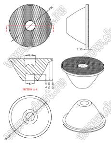 ILENS763-S35-B15-H линза для светодиода; D35,00*17,99мм; 15°; PMMA