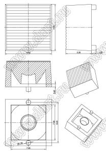 ILENS896-S1010-2045-NH линза для светодиода; 9,9*9,9*6,5мм; 20*45°; PC