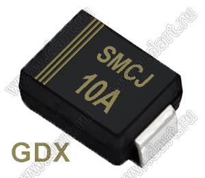 SMCJ10A (SMC/DO-214AB) диод защитный SMD однополярный; Vrwm=10В; Ipp=176,4А; 3000Вт