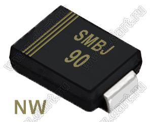SMBJ90 (SMB/DO-214AA) диод защитный SMD однополярный