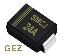 SMCJ24A (SMC/DO-214AB) диод защитный SMD однополярный; Vrwm=24В; Ipp=77,2А; 3000Вт