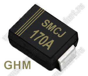 SMCJ170A (SMC/DO-214AB) диод защитный SMD однополярный; Vrwm=170В; Ipp=11А; 3000Вт
