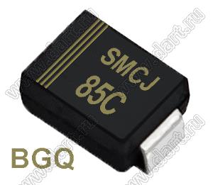 SMCJ85C (SMC/DO-214AB) диод защитный SMD биполярный; Vrwm=85,00В; Ipp=9,9А; 1500Вт