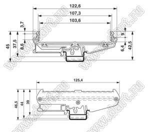 UM108-060 профилированный корпус на стандартный электрический DIN-рельс; L=60мм; пластик; зеленый