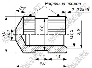 БА8.226.310-01 (ЮПИЯ.714633.002-01) втулка резьбовая закладная; М2,5; L=4,0мм; сталь углеродистая оцинкованная