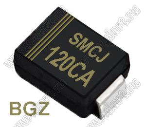 SMCJ120CA (SMC/DO-214AB) диод защитный SMD биполярный; Vrwm=120В; Ipp=15,6А; 3000Вт
