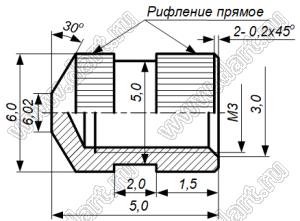 БА8.226.310-02 (ЮПИЯ.714633.002-02) втулка резьбовая закладная; М3; L=5,0мм; сталь углеродистая оцинкованная