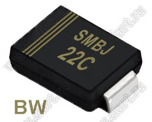SMBJ22C (SMB/DO-214AA) диод защитный SMD биполярный