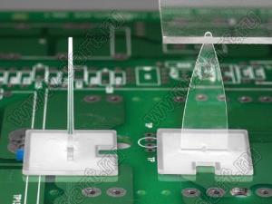 MCFP-29 фиксатор ЖК панели на самоклеящейся площадке; 20x20мм; H=27,0мм; поликарбонат PC (UL); прозрачный