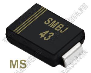 SMBJ43 (SMB/DO-214AA) диод защитный SMD однополярный