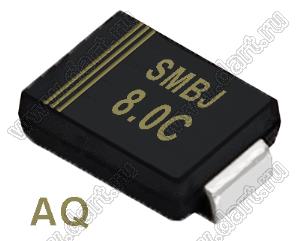 SMBJ8.0C (SMB/DO-214AA) диод защитный SMD биполярный