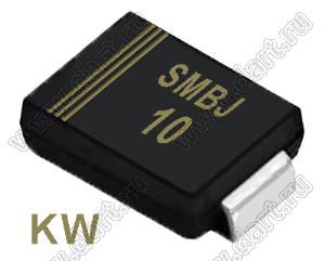 SMBJ10 (SMB/DO-214AA) диод защитный SMD однополярный; Vrwm=10В; Ipp=31,9А; 600Вт