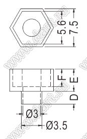 TW-248 втулка изолирующая для транзистора в корпусе TO-220; нейлон-46 (UL); 94V-0; натуральный