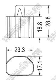 SWKL-1 фиксатор кабеля с защелкой в панель и стяжкой; нейлон-66 (UL); черный