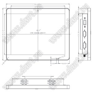 KD101WXFLD051-01-CTP-Monitor монитор TFT 10,1-дюймовый с разрешением 1280x800 IPS HDMI/VGA-интерфейсом и емкостной сенсорной панелью; 10,1 inchдюйм; Количество цветов 16,7M; габариты 255,26x173,90x41,80мм