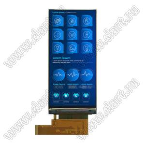 KD035WVFPD107 дисплей IPS 3,5-дюймовый ЖК-модуль с драйвером IC ST7701S с полным углом обзора 340x800 промышленный TFT Bartype; 3,5дюйм; Количество цветов 65K/262K; габариты 37,27x89,00x1,60мм