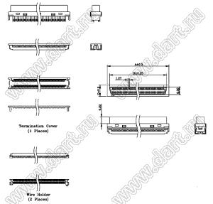 B03-0682110-71 розетка SCSI IDC на шлейф; 68-конт.