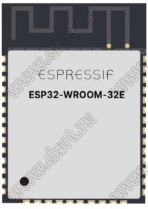 ESP32-WROOM-32E-N4R2 модуль 2.4 GHz Wi-Fi + BR/EDR + Bluetooth LE v4.2 / GPIO 24 / FLASH 4MB / SRAM 520MB / ROM 448KB / PSRAM 2MB / F= 240 МГц; F=240MHz; 24-портов I/O; FLASH 4; SRAM 520килоба