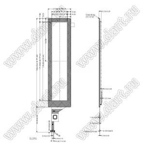 KD070WXFID094-C074A дисплей IPS 7,0-дюймовый 280x1424 MIPI-интерфейс TFT LCD модуль с емкостной сенсорной панелью; 7,0дюйм; Количество цветов 16,7M; габариты 50,20x193,47x5,20мм