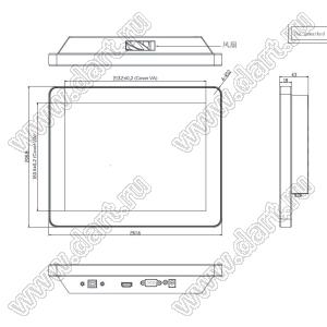 KD104WVTLA009-CTP-Monitor монитор IPS 10,4-дюймовый полноцветный с разрешением 1024x768 пикселей 16,7 М поддерживает VGA / HDMI с CTP; 10,4 inchдюйм; Количество цветов 16,7M; габариты 261,60x208,80x43,00мм