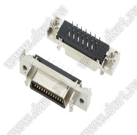 B03-014818AB-01 розетка SCSI прямая на плату; 14-конт.