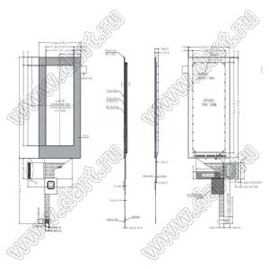 KD029QHFPD002-C001A дисплей IPS 2,9-дюймовый RGB-интерфейс, высококонтрастный промышленный ЖК-модуль Bartype с CTP; 2,9дюйм; Количество цветов 16,7M; габариты 40,20x85,60x3,26мм