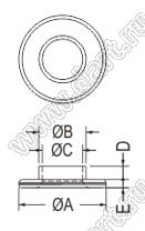 TW-288 втулка изолирующая для транзистора в корпусе TO-220; нейлон-46 (UL); 94V-0; натуральный