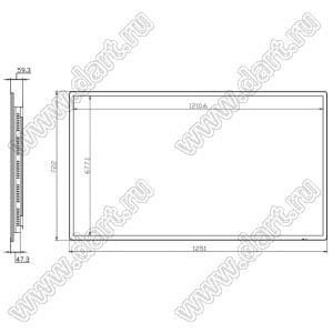 KD550WSFVA001-Monitor монитор IPS 55-дюймовый высокой четкости с разрешением 1920x1080 пикселей и интерфейсом HDMI с полным углом обзора; 55 inchдюйм; Количество цветов 8bit/16,7M; габариты 1251,00x722,00x59,30мм