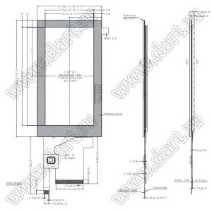 KD040QHFPD047-C039A дисплей IPS 4,0-дюймового IPS TFT 400x960 RGB-интерфейса ST7701S с емкостной сенсорной панелью bartype TFT LCD; 4,0дюйм; Количество цветов 65K/262K/16,7M; габариты 52,50x112,08x3,55мм