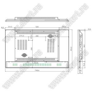 KD315WSFVA002-CTP-Monitor монитор TFT 31,5-дюймовый с интерфейсом IPS 1920x1080 HDMI/VGA и емкостной сенсорной панелью; 31,5 inchдюйм; Количество цветов 16,7M; габариты 748,60x451,20x51,00мм