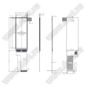 KD030WVFPD030 дисплей IPS 3,0 дюйма 268x800 SPI+RGB интерфейс ST7701 IPS Bartype TFT; 3,0дюйм; Количество цветов 16,7M; габариты 26,96x80,08x1,66мм