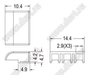 LPE3-5-22C направляющая для световода; PC + ABS (UL); черный